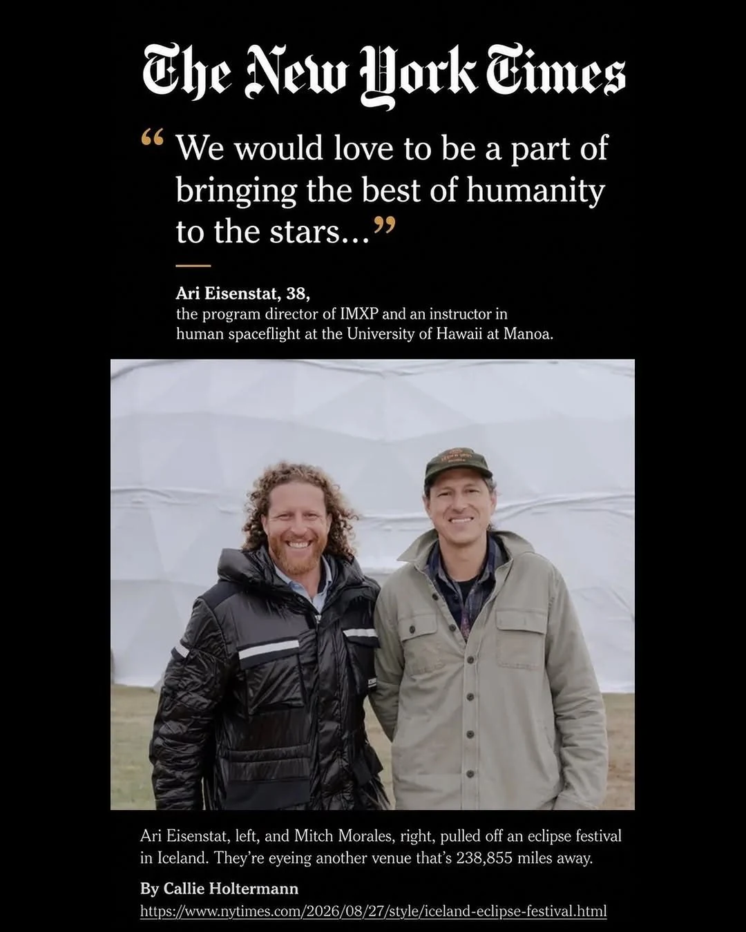 New York Times coverage of Iceland Eclipse